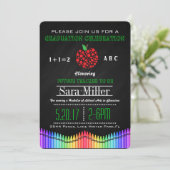 Crayon & Apple Lehrer Abschluss Einladung (Stehend Vorderseite)