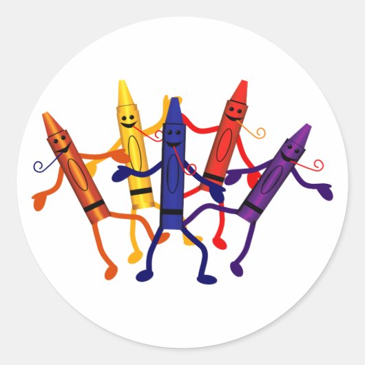 Crayon Birthday Party Sticker (Vorderseite)