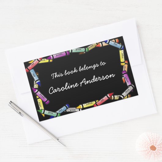 Crayon Border Buchzeichen Sticker (Umschlag)