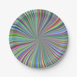 Crayon Box Farben Spiral Optical Art Pappteller
