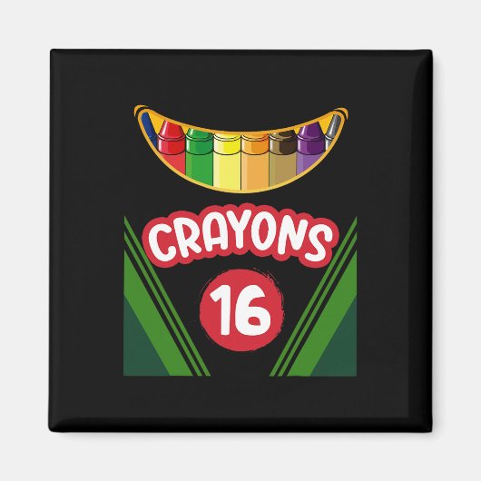 Crayon Box Fun Teacher Student Crayon Squad Hallow Magnet (Vorne)