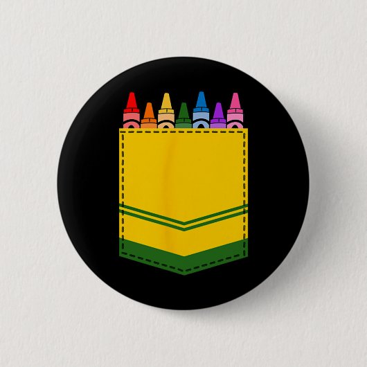 Crayon Box Pocket Teacher Geschenkartikel Button (Vorderseite)