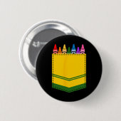 Crayon Box Pocket Teacher Geschenkartikel Button (Vorne & Hinten)