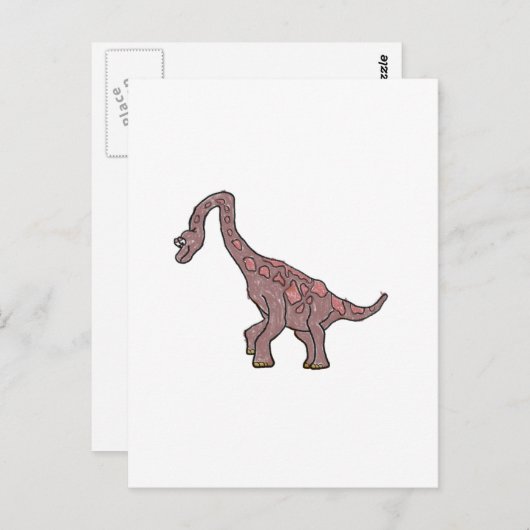 Crayon Brachiosaurus Cartoon Collection Postkarte (Vorne/Hinten)