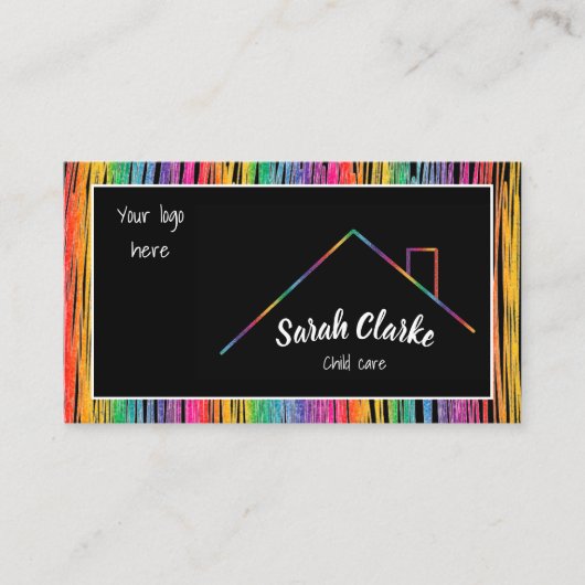 Crayon Chalkboard Visitenkarte (Vorderseite)