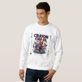 Crayon Chaos Kunst – Trippy Schmelzende Crayon Str Sweatshirt (Vorne ganz)