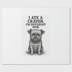 Crayon Chaos � Lustiges Brussels Griffon Hund Meme Geschenkpapier
