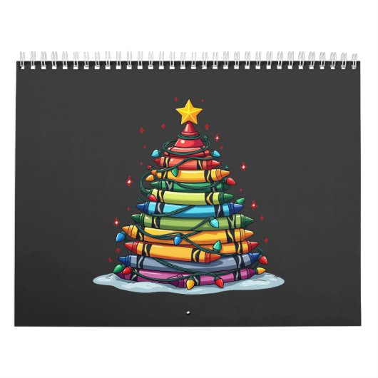Crayon Christmas Tree Lehrer Student Xmas Kalender (Titelbild)