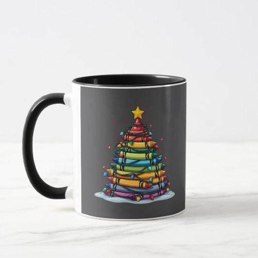 Crayon Christmas Tree Lehrer Student Xmas Tasse (Links)