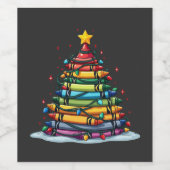 Crayon Christmas Tree Lehrer Student Xmas Weinetikett (Einzelnes Label)