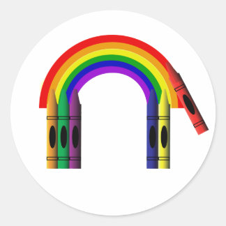 Crayon Color a Rainbow Sticker