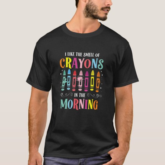 Crayon Color Artist Coloring Teacher T-Shirt (Vorderseite)