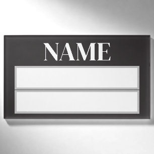 Crayon Color Black Square Name Tag Namenschild