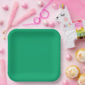 Crayon Color Green Square Paper Plate Pappteller (Party)