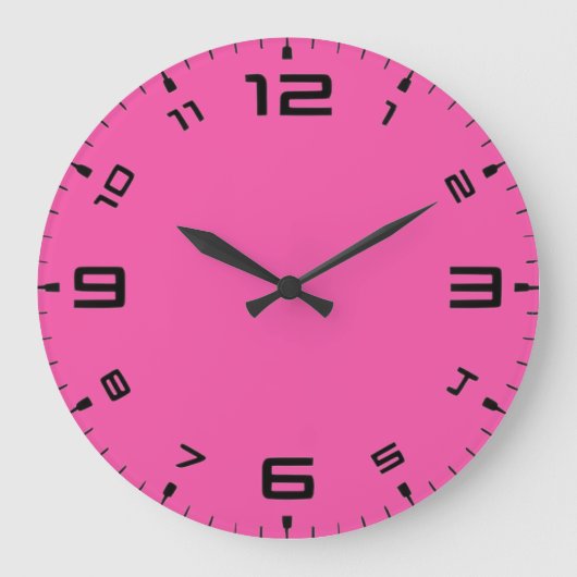 Crayon Color Magenta Wall Clock Große Wanduhr (Vorderseite)