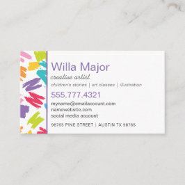 Crayon Color Splashes Künstlerisch kreativ Visitenkarte