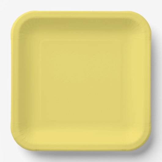 Crayon Color Yellow Square Paper Plate Pappteller (Vorderseite)