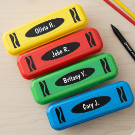 Crayon Colorful School Teacher Student Name Etiketten