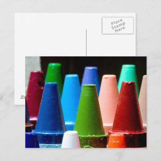 Crayon Colors Postkarte (Vorne/Hinten)