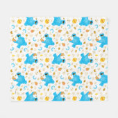 Crayon Cookie Monster Cookie Pattern Fleecedecke (Vorderseite (Horizontal))