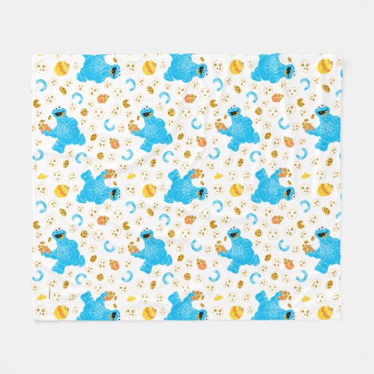 Crayon Cookie Monster Cookie Pattern Fleecedecke (Vorderseite (Horizontal))