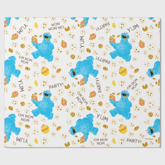 Crayon Cookie Monster Cookie Pattern Geschenkpapier (Flach)