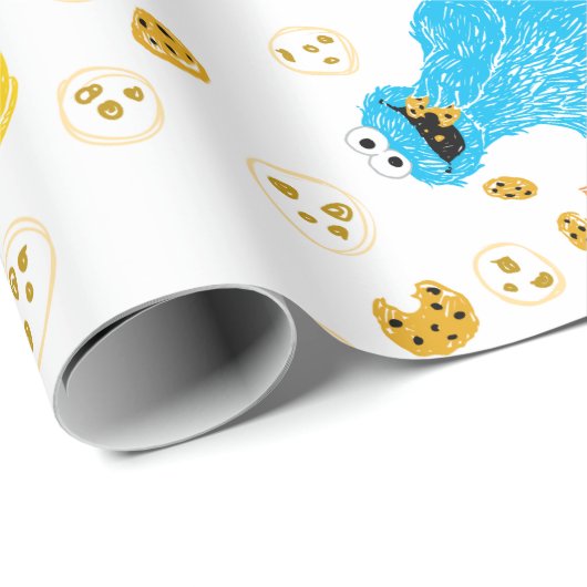 Crayon Cookie Monster Cookie Pattern Geschenkpapier (Rolleneckpunkt)