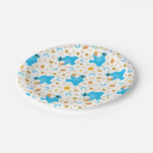 Crayon Cookie Monster Cookie Pattern Pappteller (Schrägansicht)