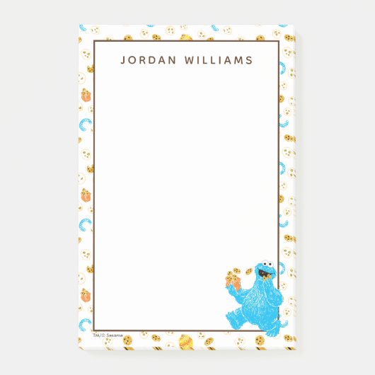 Crayon Cookie Monster Cookie Pattern Post-it Klebezettel (Vorderseite)