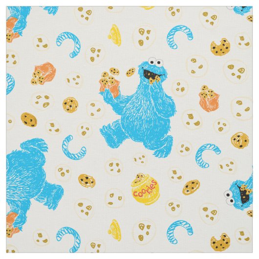 Crayon Cookie Monster Cookie Pattern Stoff (Muster)