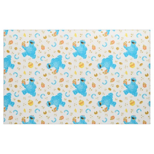Crayon Cookie Monster Cookie Pattern Stoff (Fat Quarter (45,7 x 55,9 cm))