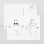 Crayon Couple Postkarte (Vorne/Hinten)