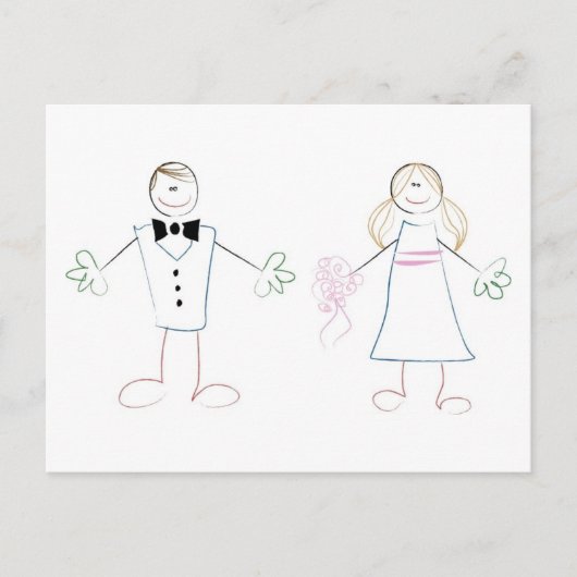 Crayon Couple Postkarte (Vorderseite)