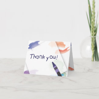 Crayon Dankeschön Card | Blau Dankeskarte