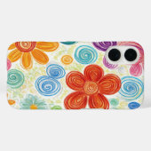 Crayon Doodle Daisy Design Case-Mate iPhone Hülle (Rückseite (Horizontal))