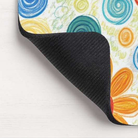 Crayon Doodle Daisy Design Mousepad (Ecke)