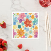 Crayon Doodle Daisy Design Serviette (Beispiel)