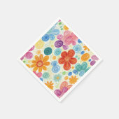 Crayon Doodle Daisy Design Serviette (Ecke)