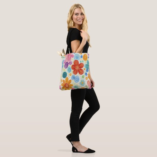 Crayon Doodle Daisy Design Tasche (Am Model)