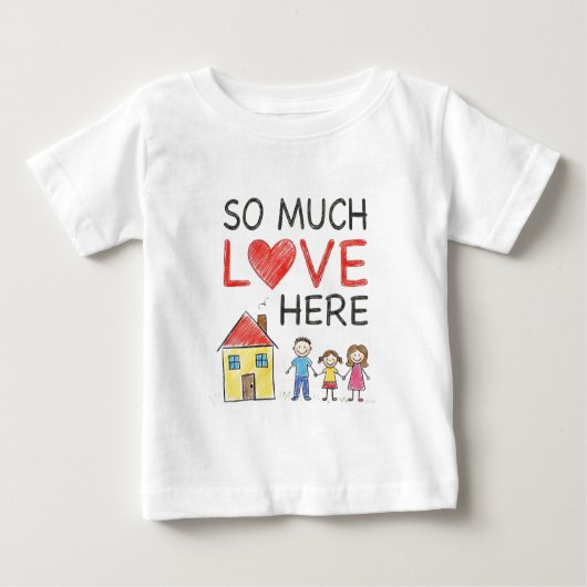 Crayon Drawing So Much Love Here Family T-Shirt (Vorderseite)