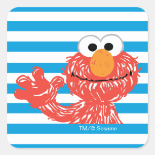 Crayon Elmo Streifenmuster Quadratischer Aufkleber