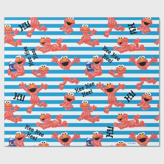 Crayon Elmo Stripe Muster Geschenkpapier (Flach)