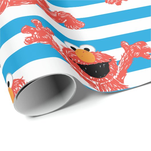 Crayon Elmo Stripe Muster Geschenkpapier (Rolleneckpunkt)