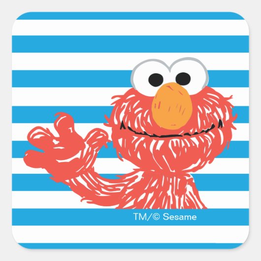 Crayon Elmo Stripe Muster Quadratischer Aufkleber (Vorderseite)