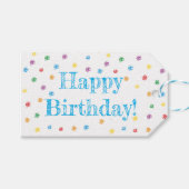 Crayon etiqueta regalo "Happy Birthday" Geschenkanhänger (Vorderseite (Horizontal))