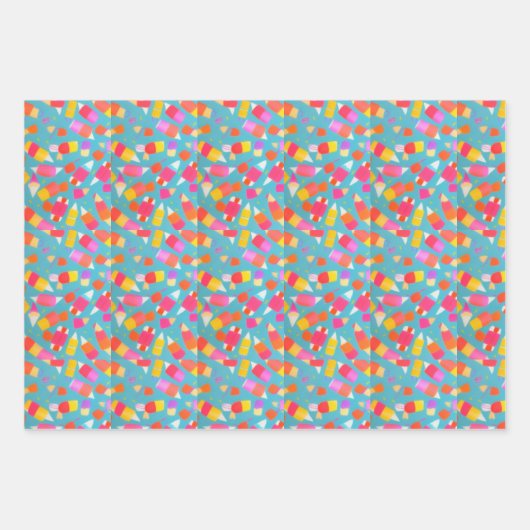 Crayon Explosion Geschenkpapier Set (Vorderseite)