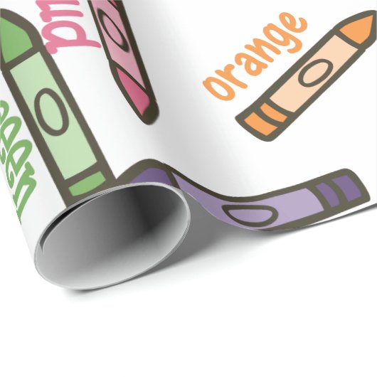 Crayon-Farben Geschenkpapier (Rolleneckpunkt)