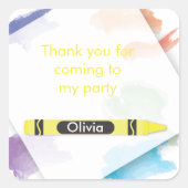 Crayon Favor Sticker | Gelb (Vorderseite)