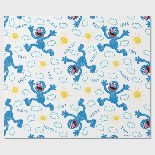 Crayon Grover Sunshine Pattern Geschenkpapier (Flach)