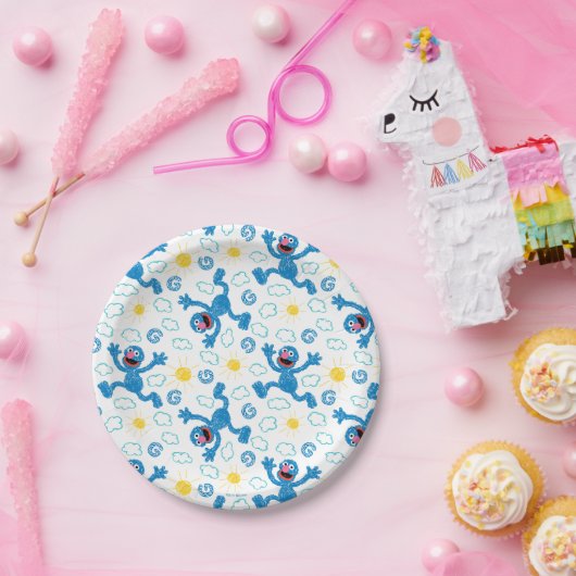 Crayon Grover Sunshine Pattern Pappteller (Party)